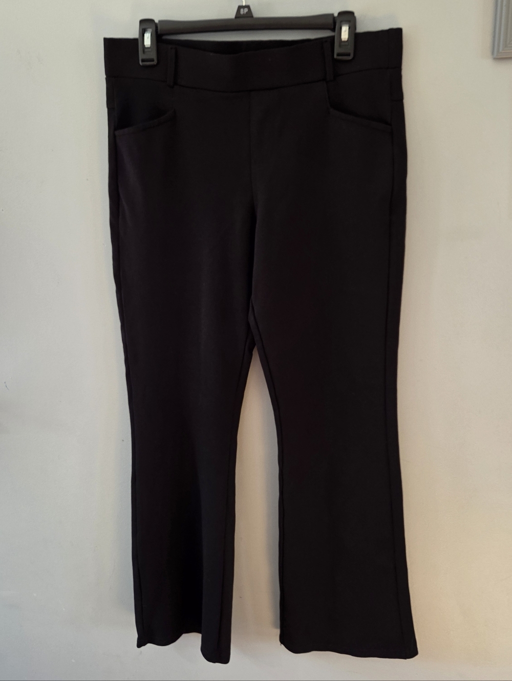 Conceited Women's Knit Black Bootcut Flared Stretch Pull On Dress Pants Size XL